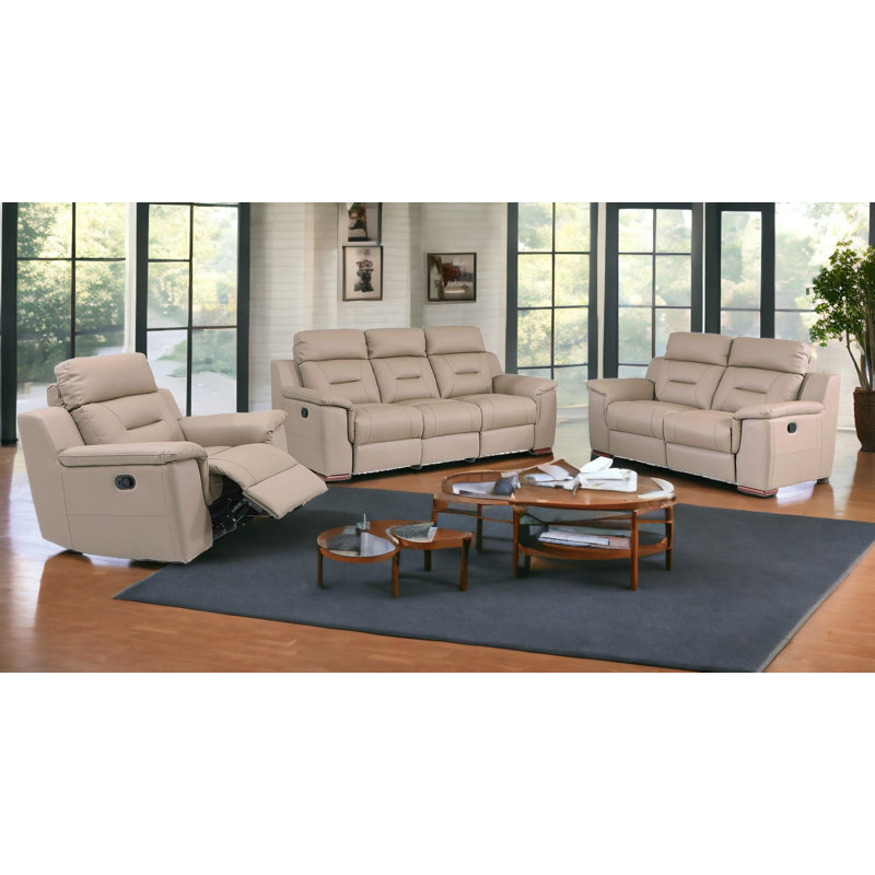 Ensemble de conversation pour trois personnes Aolany, Beige