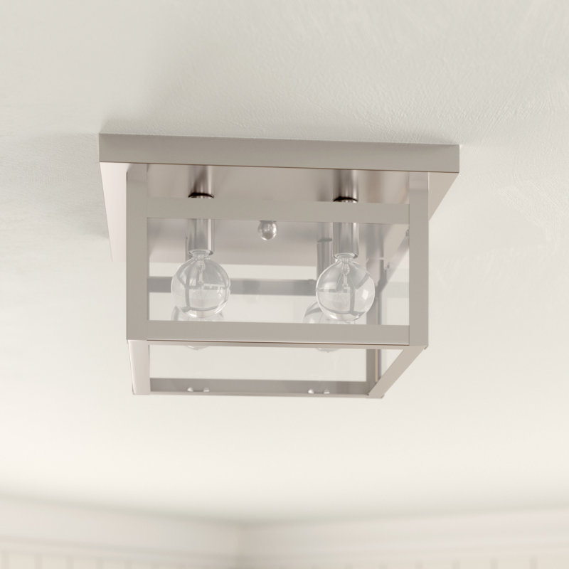 Amores Glass Flush Mount, Brushed Nickel