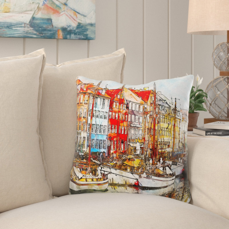 Housse de coussin carré Port Augusta, Microsuède, Intérieur