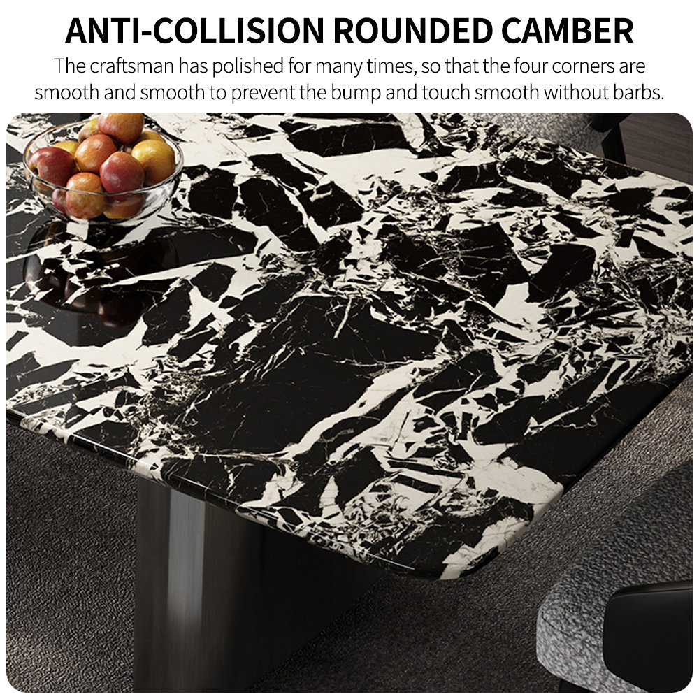 ALLNICEDT Modern rectangular luxury marble dining table set Wayfair