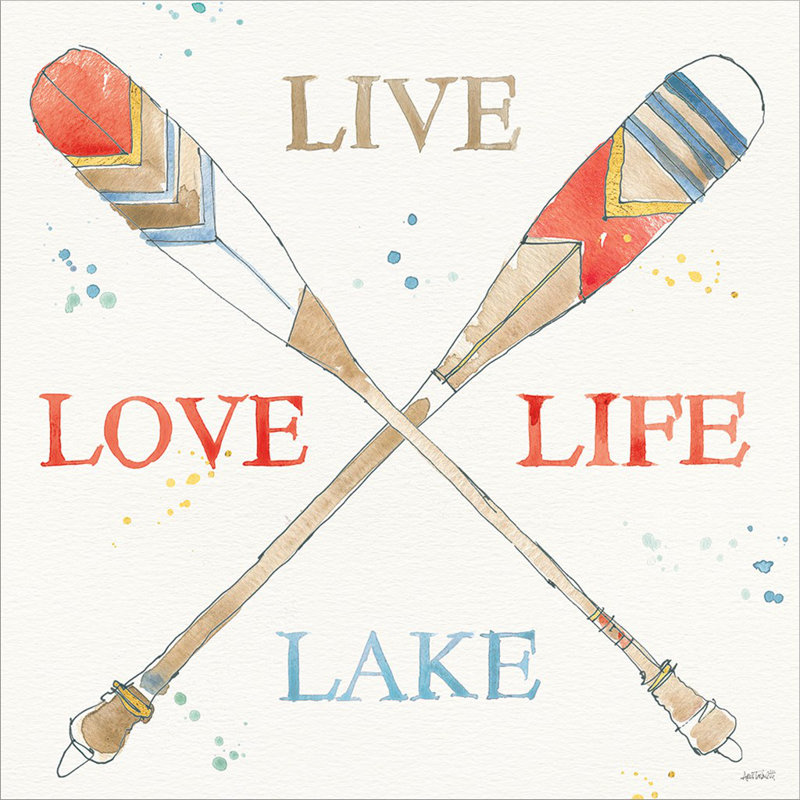 «Lakehouse V» par Anne Tavoletti - Art textuel sur toile tendue, H 24 po x l 24 po x P 1,5 po