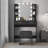 Makeup Vanity Desk with Mirror & 12 LED Lights, Vanity Table with Power Outlet, 2 Drawers 6 Shelves, Hair Dryer Holder & Matching Stool, Modern Dressing Table with Large Storage for Bedroom,Black-1815680104