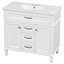 Reedlyn 36-Inch Modern Bathroom Vanity with Integrated Sink and Soft-Close Doors Crafted from MDF and Solid Wood-123817746