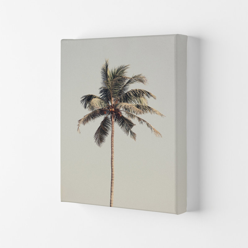 Palm Tree By The Beach by Victoria Frost - Print, 59.4cm H x 42cm W x 4cm D, Wrapped Canvas
