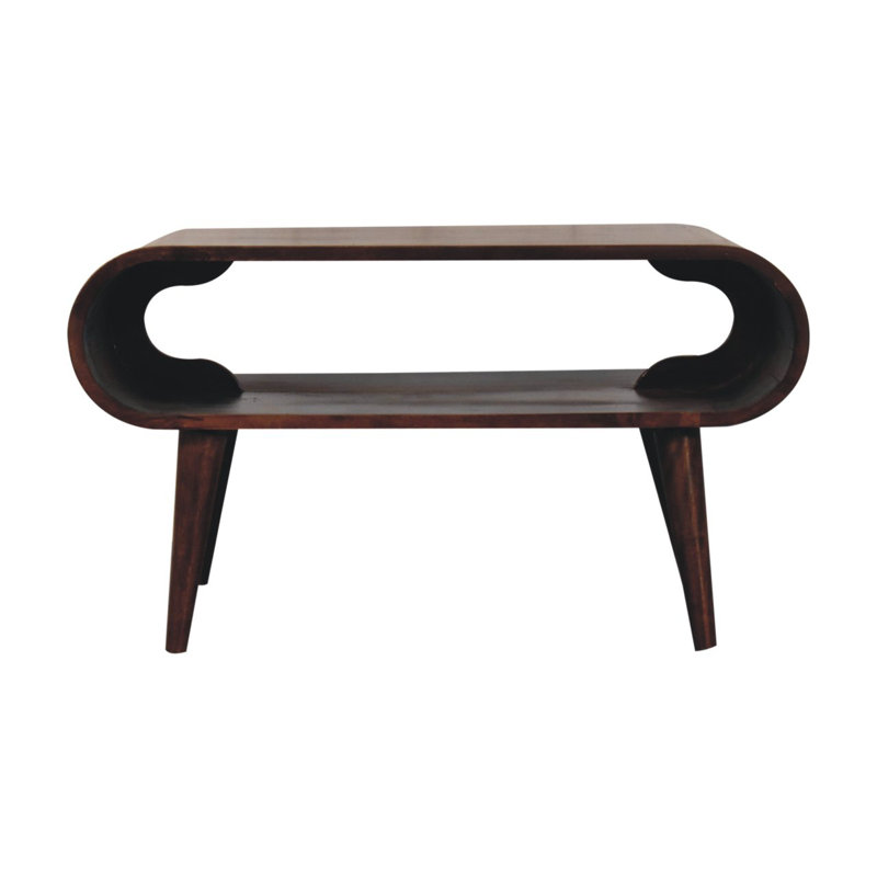 Amaya Nordic Style Caramel Coffee Table, 17.3" H x 31.5" L x 19.7" W, Black