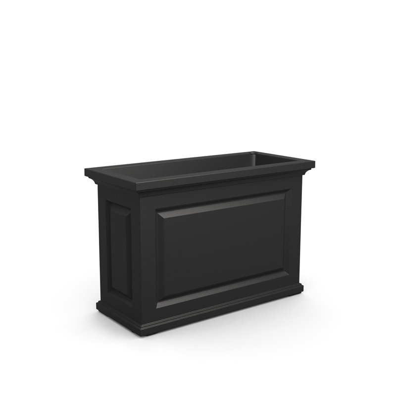 Nantucket Resin Trough Planter with Water Reservoir, Black