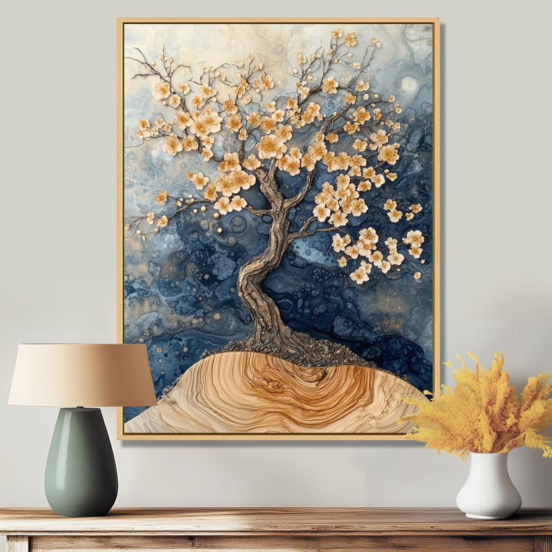 Hodgson - Floral Canvas Art Print, H 20 po x l 12 po, Reproduction encadrée sans passe-partout, Crème, crème