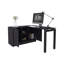 Computer Desk in Sleek Black with Particle Board Construction and Foldable Design