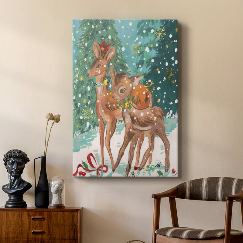 Doe and Fawn I - galerie sur mesure Cavas, H 27 po x l 18 po