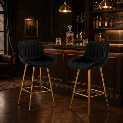 Ensemble de 2 tabourets de bar Amyris de 30 pouces avec repose-pieds chromé