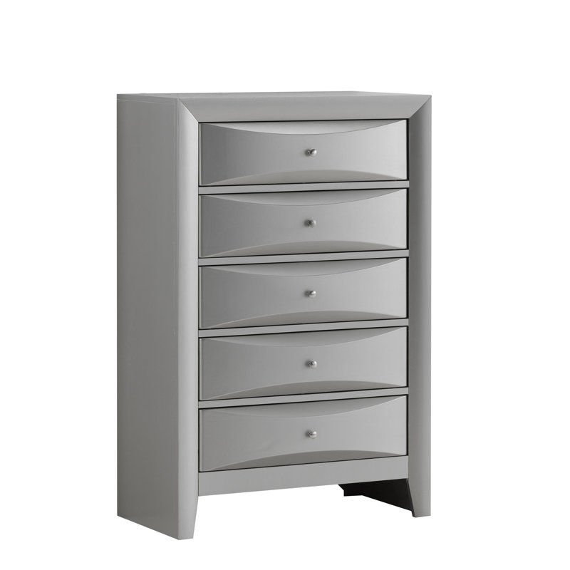 Champetre 32 " W 5 - Drawer Dresser, Silver