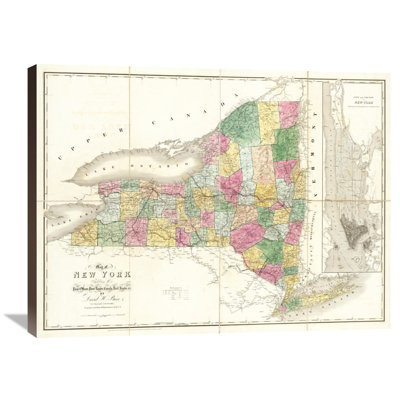 " Map Of New York, 1839 " by David H. Burr