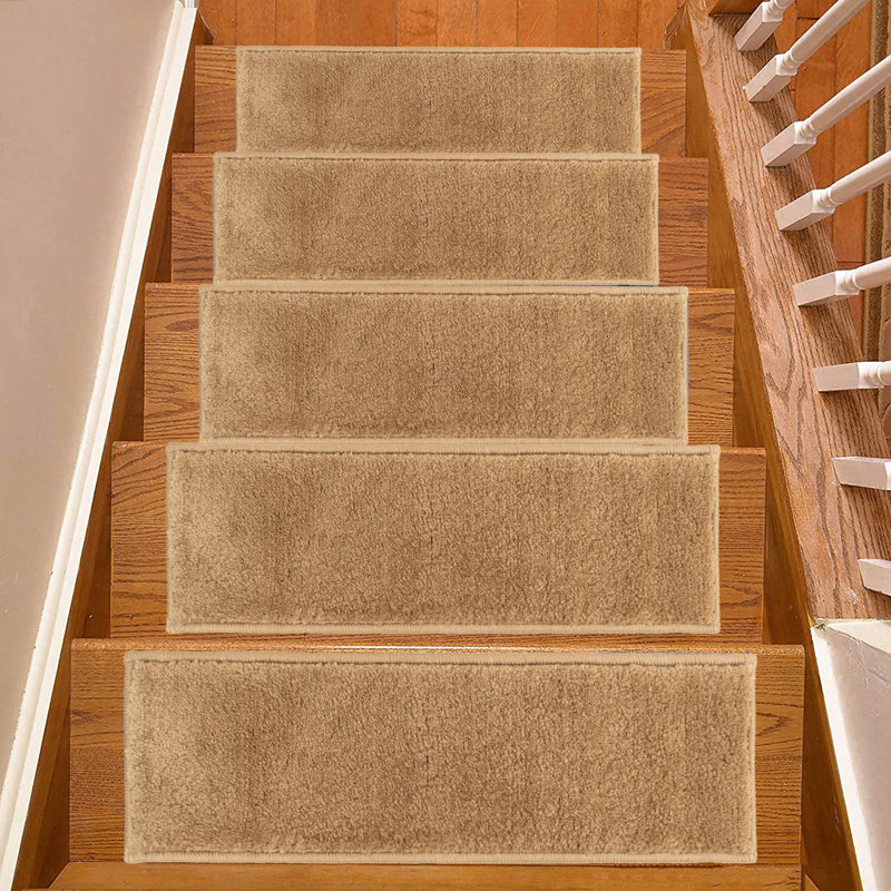 Tapis d'escalier de taille personnalisée par pouce, lavables à la machine, couleur unie, tapis antidérapants doux, à poils moyens, très grands