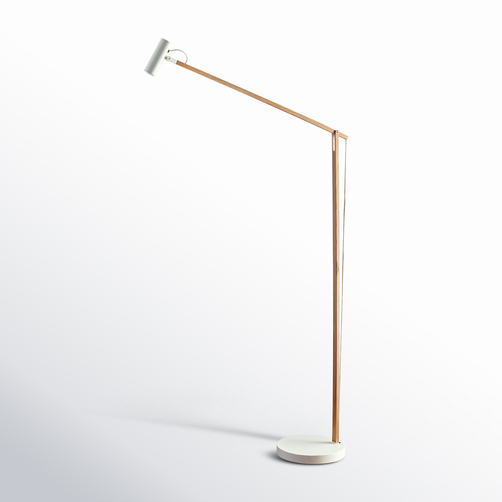 Dalila 60.5'' Dimmable LED Floor Lamp, Natural Ash Wood/White