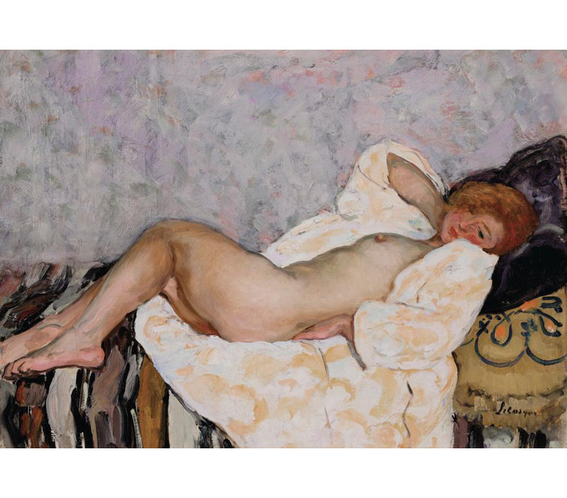"Nu couché" par Henri Lebasque - Art sur toile tendue avec châssis, H 18 po x l 14 po