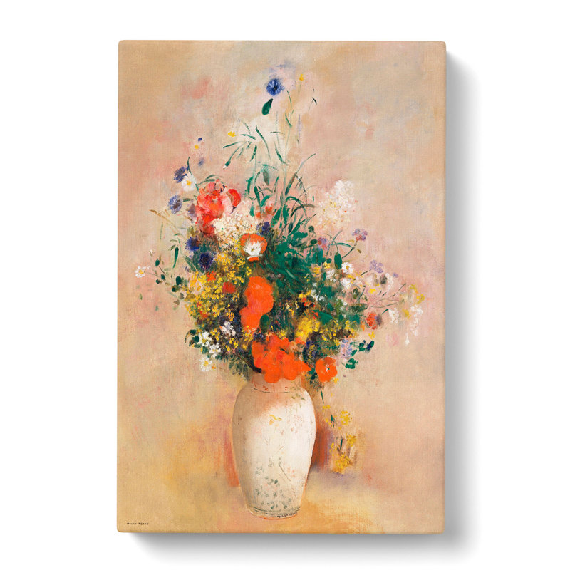 Vase Of Flowers Vol.1 by Odilon Redon - Wrapped Canvas Painting, 50cm H x 35cm W x 3cm D