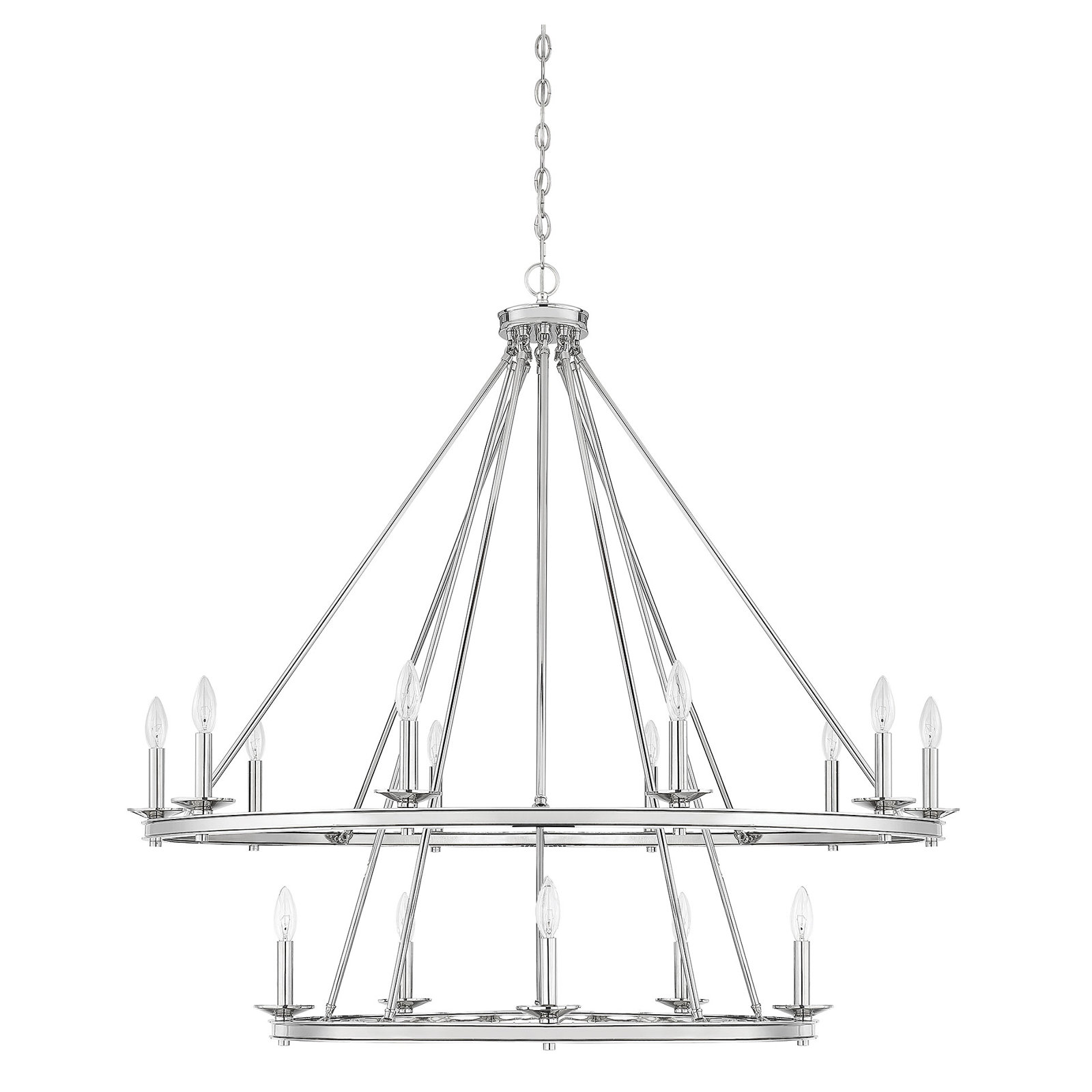 Poynor 15-Light Chandelier, Polished Nickel