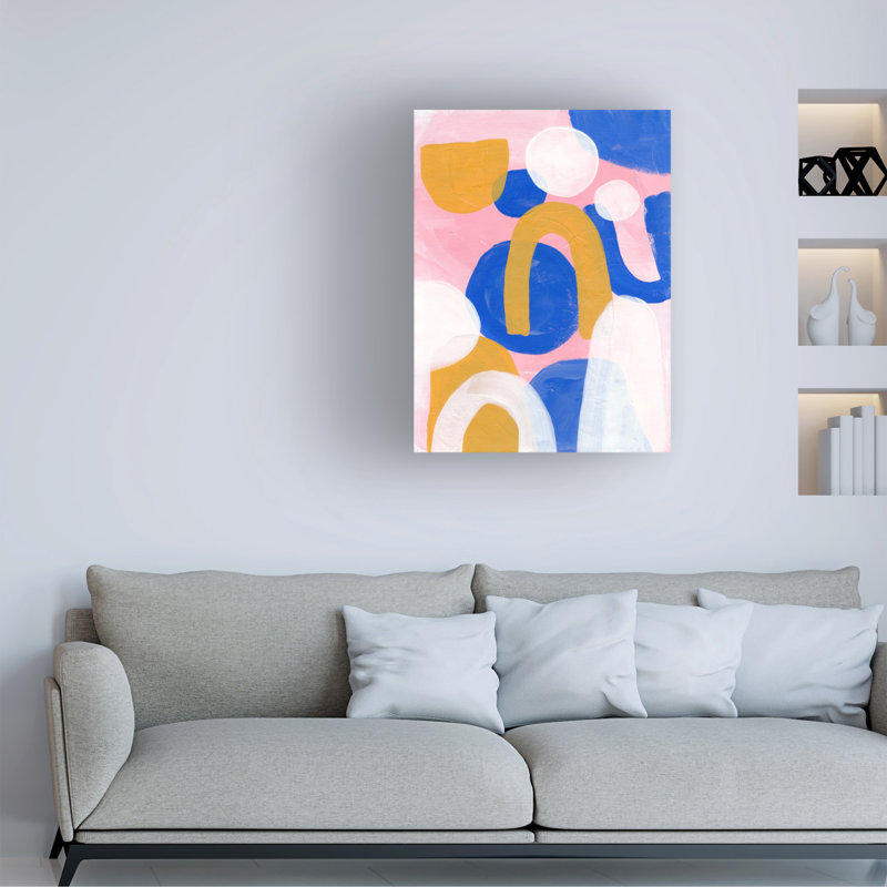 Art sur toile rose, Ejaaz Haniff, H 14 po x l 19 po