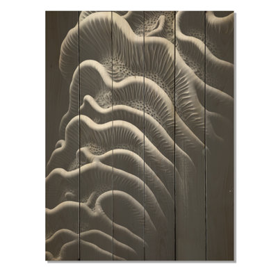 Noir et blanc corail mystique abîme - corail sous l'eau sous l'eau, art mural sur bois de pin naturel