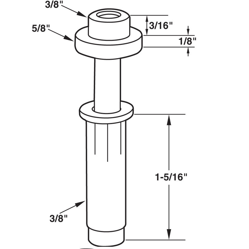 Bi-Fold Top Mount Pivot and Guide, 3/8 in. Pivot Cap, 3/8 in. Base