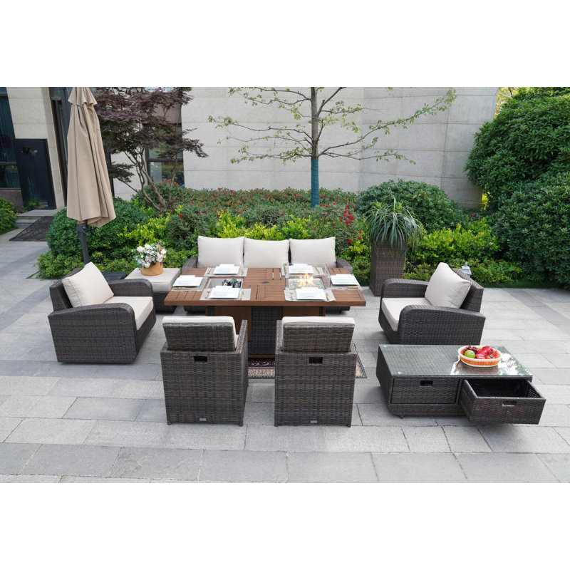 8 - Person Patio Conversation Set with Cushions