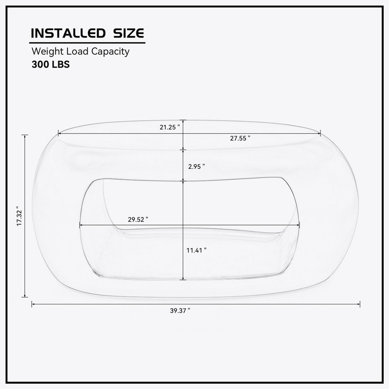 Table basse simple en verre Carlheinz, Blanc, H 17,71 po x L 47,24 po x l 17,71 po