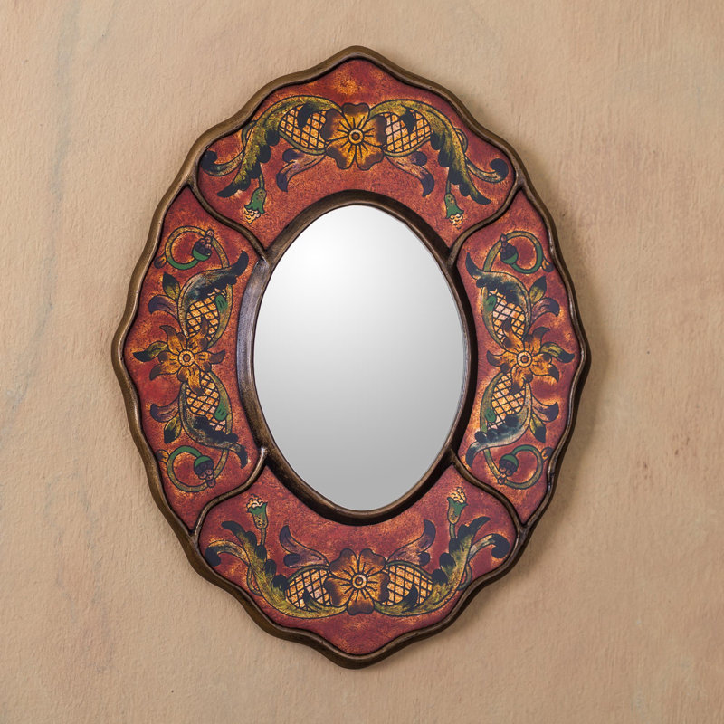 Miroir mural Umaiza, Rouge