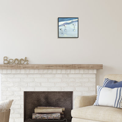 Au-450-Giclée bleue abstraite Sandpipers Peinture