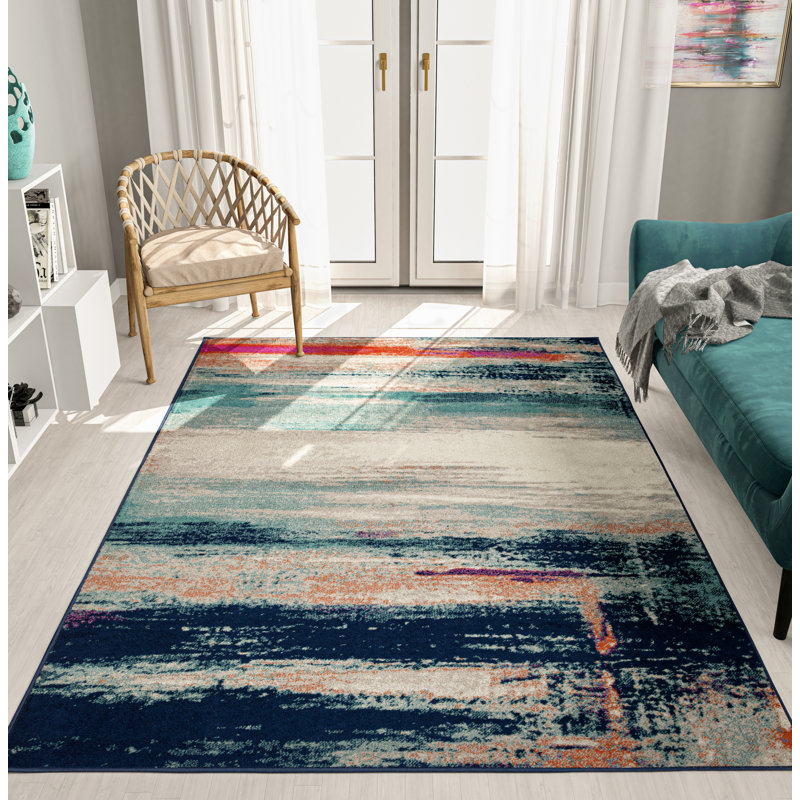 Tapis modernes Mcnealy pour le salon, Rectangle 8 pi x 11 pi