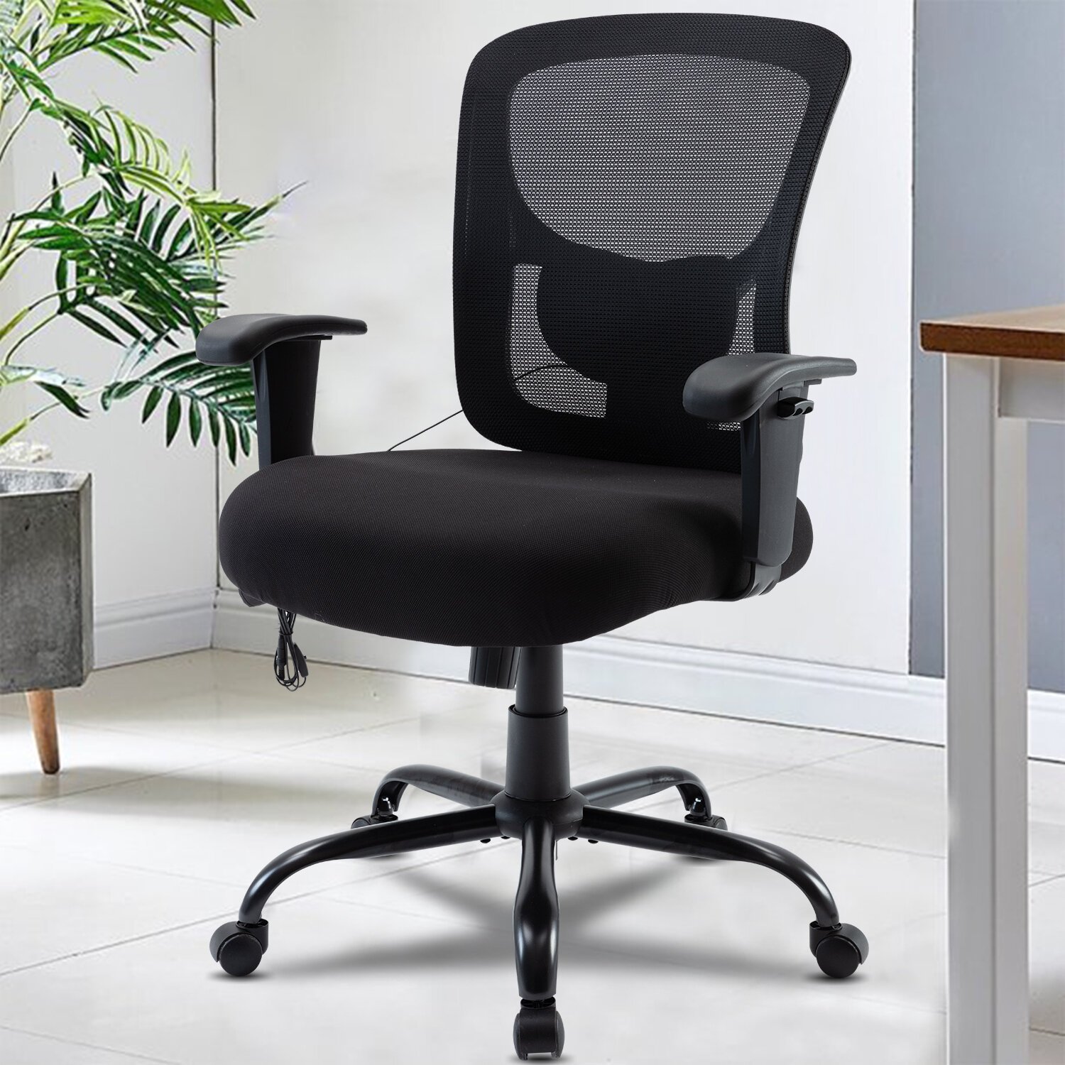 BestOffice Big and Tall Office Chair 400lbs Desk Chair Mesh Computer Chair with Lumbar Support Wide Seat Adjust Arms Rolling Swivel High Back Task