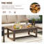 Ensemble de meubles de patio 4 pièces: canapé 3 places, 2 fauteuils et table carrée en bois - osier PE, finition à base d'eau, sièges rembourrés-48797006