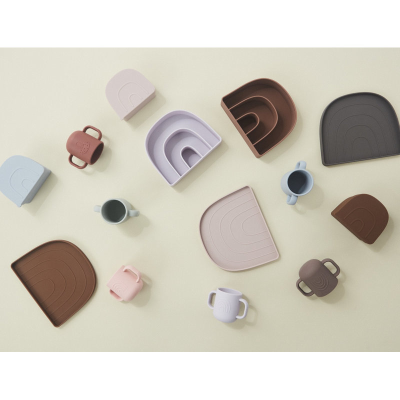 Kappu Silicone Baby Cup, Dusty Blue/Choko