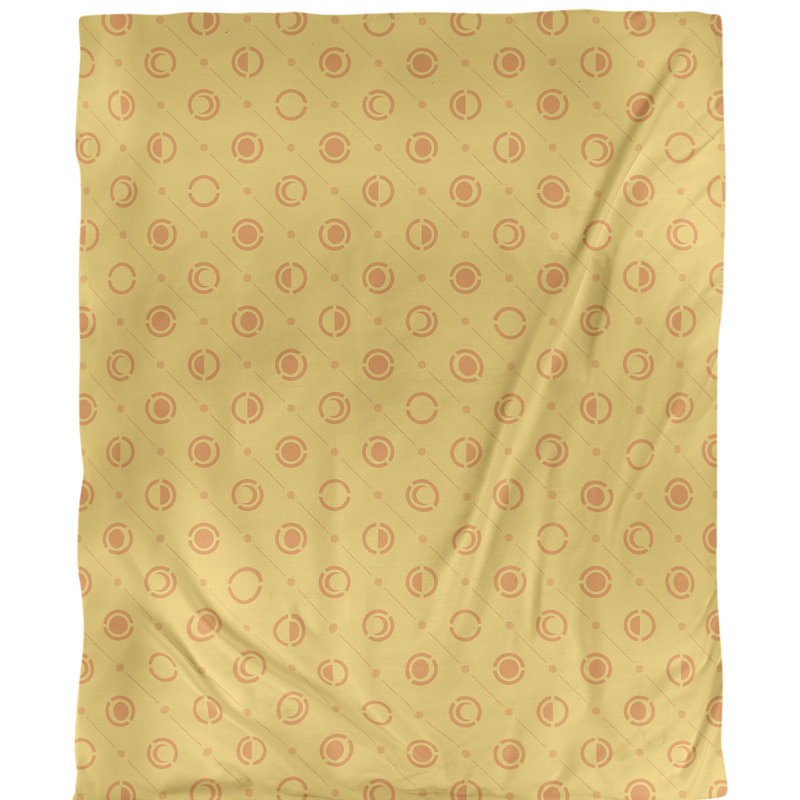 Housse de couette simple Moon phases, Housse de couette pour très grand lit, Or/orange, Polyester brossé