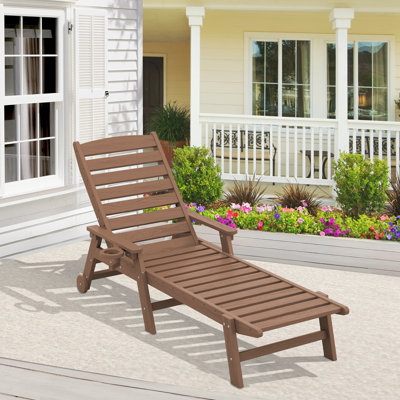 Chaise longue avec accoudoirs et roulettes Swann