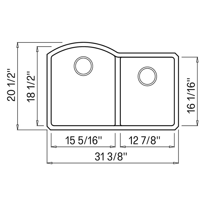 Aversa 31.75'' L Double Bowl Kitchen Sink, Cafe Latte