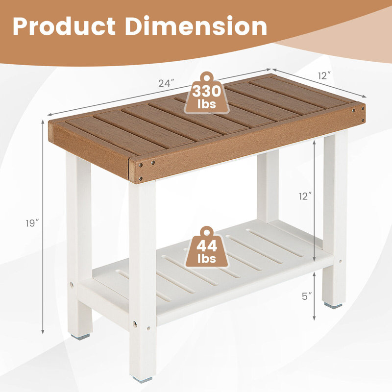 Banc de douche en bois manufacturé Gabouray