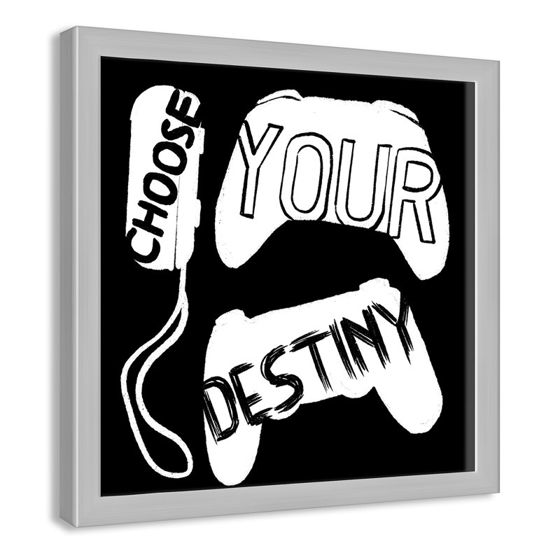 «Choisissez votre destinée», art encadré, H 13 po x l 13 po x P 1,19 po, Encadré de boîte argent