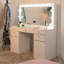 Grand bureau de meuble-lavabo Boahaus Verona avec miroir à ampoule encadré