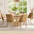 Set of 6 Boucle Rattan Back 19.5" Seat Height Dining Chair