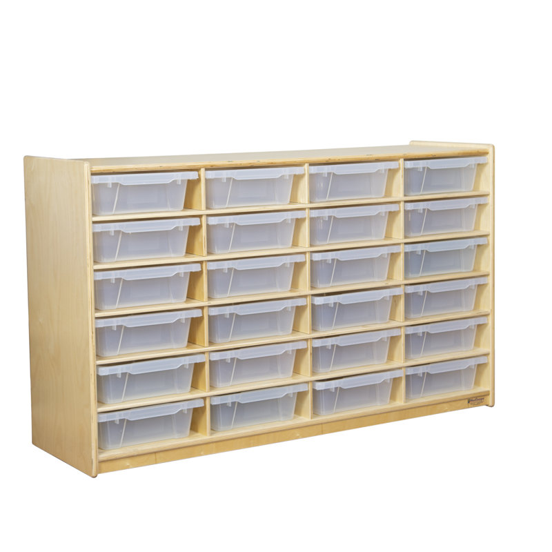 (24) Letter Tray Storage Unit with Translucent Trays, Yes, Clear