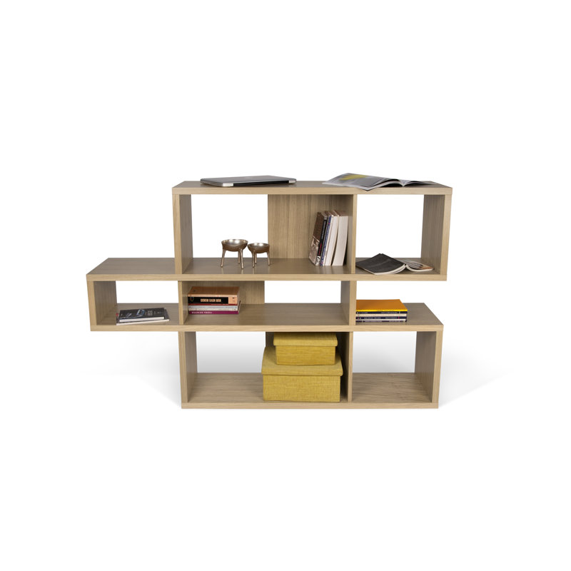 Shella 99.6cm H x 155.9cm W Geometric Bookcase, Oak Veneer