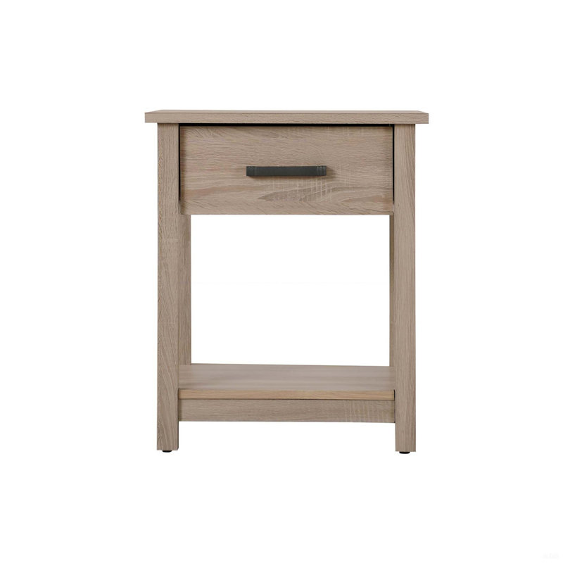 Sleek Contemporary Nightstand, Light Brown