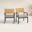 Fauteuil en acier tressé avec coussin Aiden-121450079