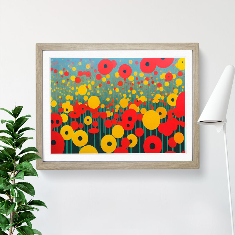 Grand Flower Market - Print, 25cm H x 34cm W, Oak