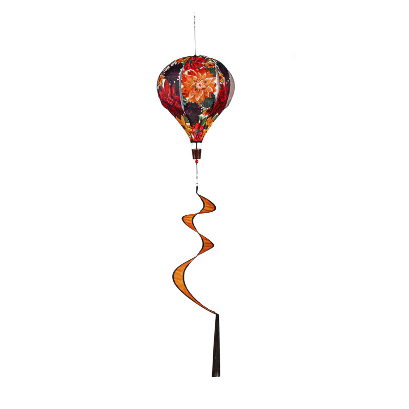Fall Floral Burlap Balloon Wind Spinner