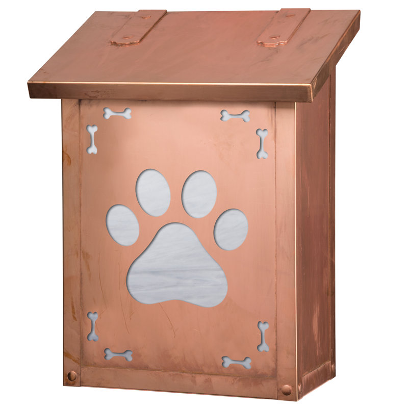 Boîte aux lettres murale Dog Paw, Blanc vaporeux, Vieux sou