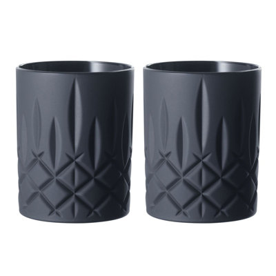 Black Whiskey Tumblers, Set of 2