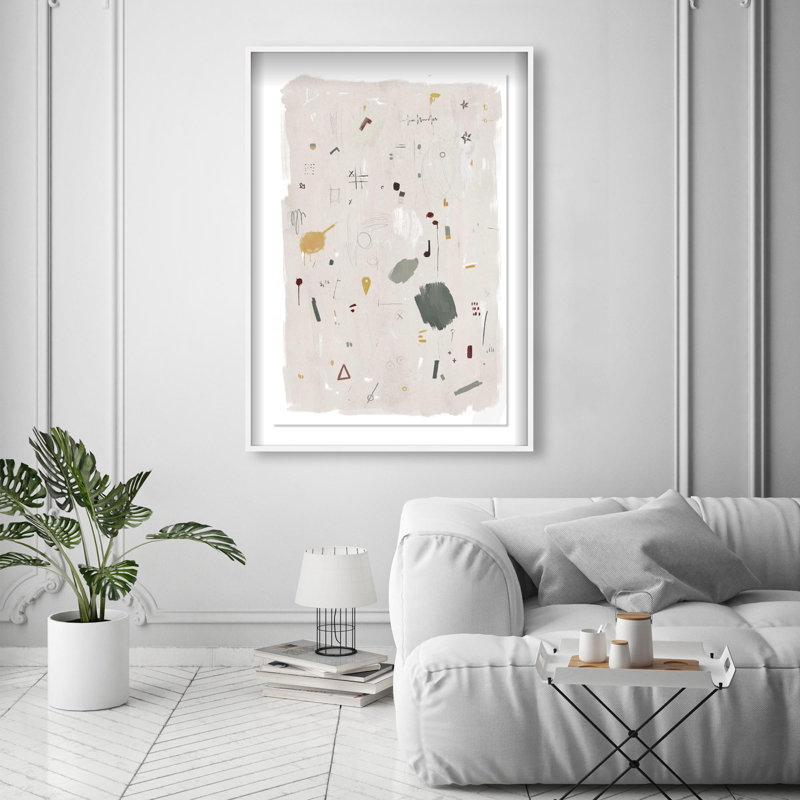 Oliver Gal Pieces of Me Abstract - Luxury Shadowbox Framed Wall Art, 55.5" H x 37.5" W, White