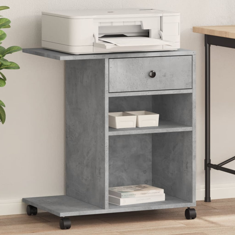68.5cm H x 60cm W Printer Stand, Concrete Grey