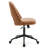 Modern Home Office Chair, Faux Leather Upholstered Swivel Desk Chair, Armless Task Chair with Tilt Back, Height Adjustable Office Chair With Ball Caster, Brown-568011948